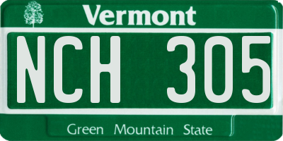 VT license plate NCH305