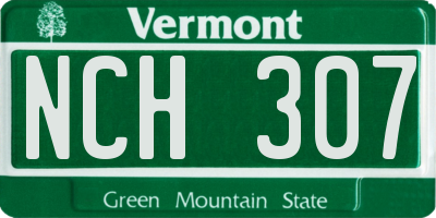 VT license plate NCH307