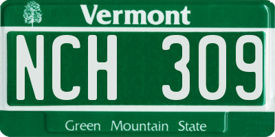 VT license plate NCH309