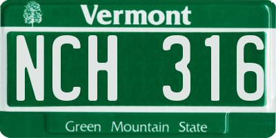VT license plate NCH316