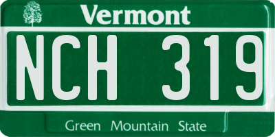 VT license plate NCH319