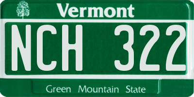 VT license plate NCH322
