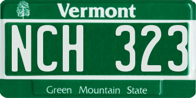 VT license plate NCH323