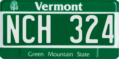 VT license plate NCH324