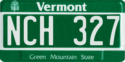 VT license plate NCH327