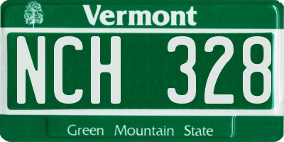 VT license plate NCH328