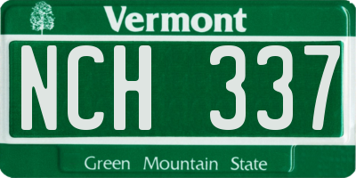 VT license plate NCH337