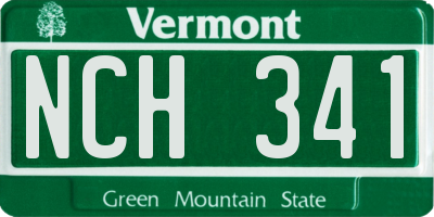 VT license plate NCH341