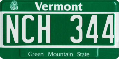 VT license plate NCH344