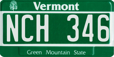 VT license plate NCH346