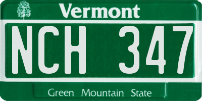 VT license plate NCH347