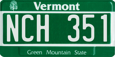 VT license plate NCH351