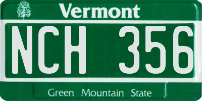 VT license plate NCH356