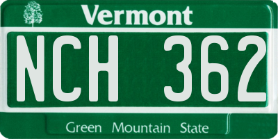 VT license plate NCH362