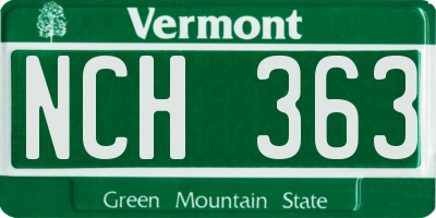 VT license plate NCH363