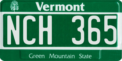 VT license plate NCH365
