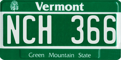 VT license plate NCH366