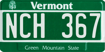 VT license plate NCH367
