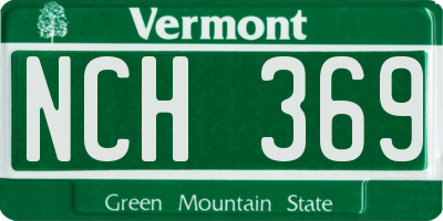 VT license plate NCH369