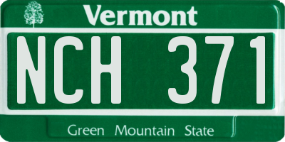 VT license plate NCH371