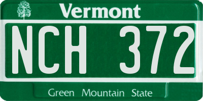 VT license plate NCH372