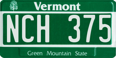 VT license plate NCH375