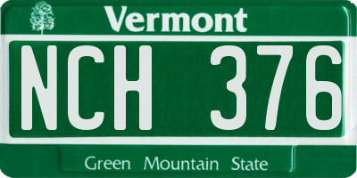 VT license plate NCH376
