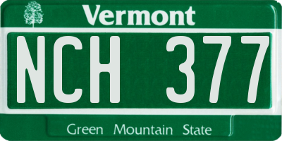 VT license plate NCH377