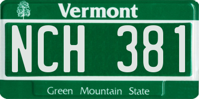 VT license plate NCH381