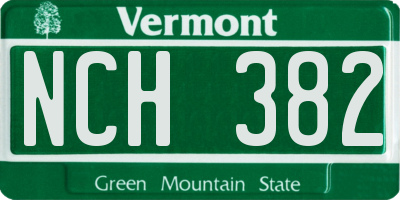VT license plate NCH382