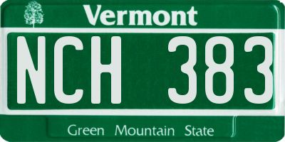 VT license plate NCH383