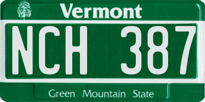 VT license plate NCH387