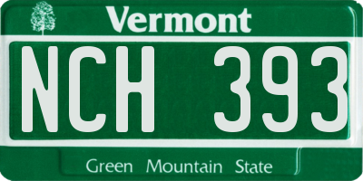 VT license plate NCH393