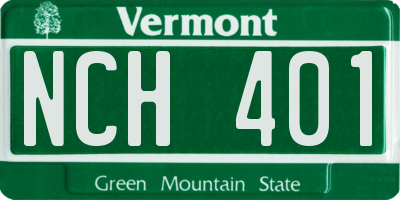 VT license plate NCH401