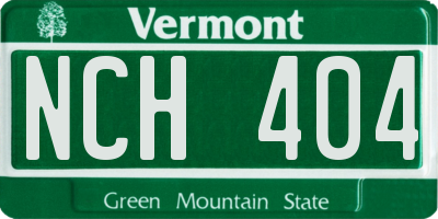 VT license plate NCH404