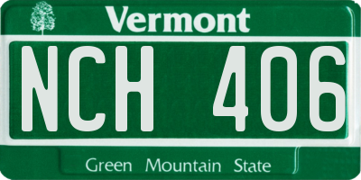 VT license plate NCH406