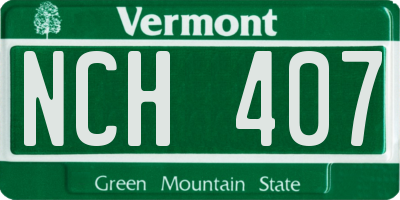 VT license plate NCH407
