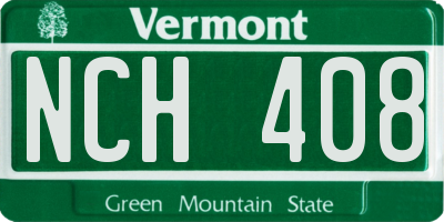 VT license plate NCH408