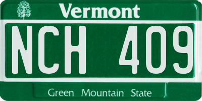 VT license plate NCH409