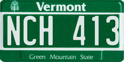 VT license plate NCH413