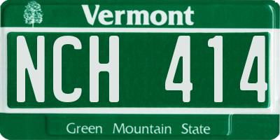 VT license plate NCH414