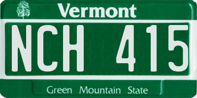 VT license plate NCH415