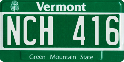VT license plate NCH416