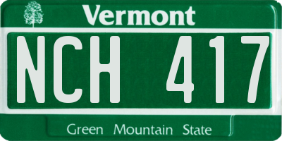 VT license plate NCH417