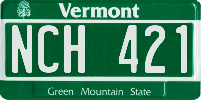 VT license plate NCH421