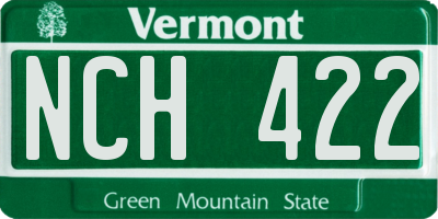 VT license plate NCH422