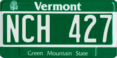 VT license plate NCH427