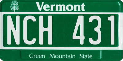 VT license plate NCH431