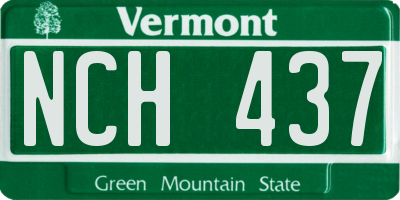 VT license plate NCH437