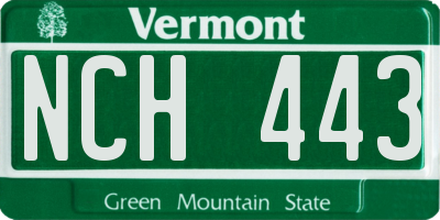 VT license plate NCH443